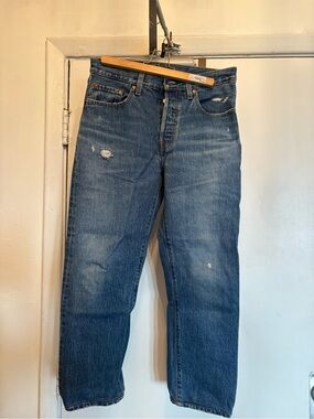 Levi's Women's Relaxed Indigo Blue Distressed Jeans